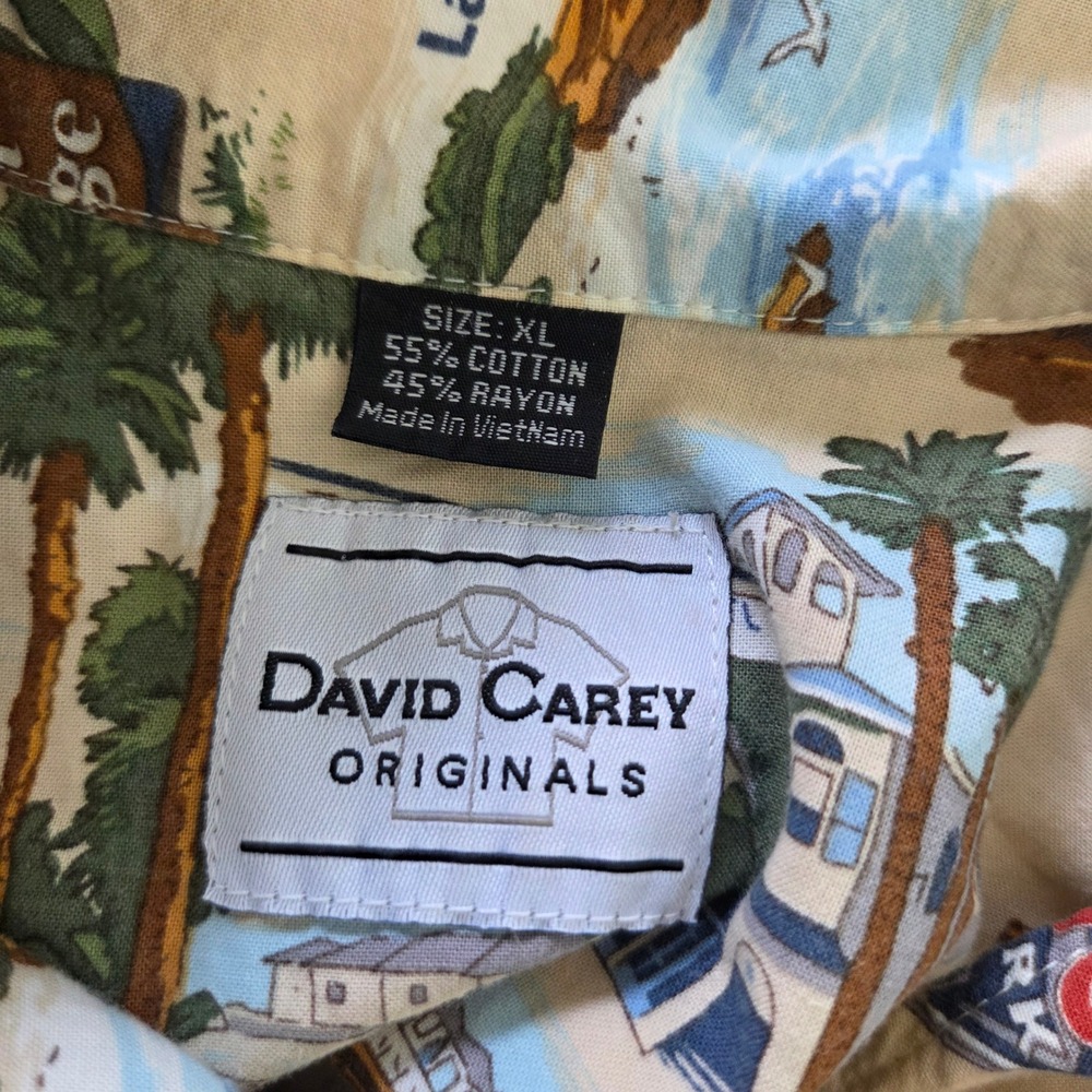 Vintage San Diego Map Print Camp Shirt Novelty Coastal Vacation XL - Picture 8 of 12